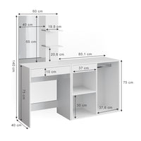 Vicco Tavolo da toeletta Bianco 60 cm con armadio