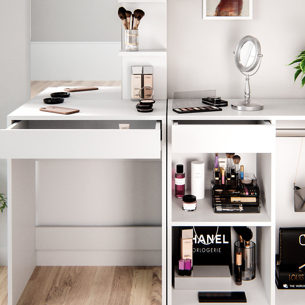 Vicco Tavolo da toeletta Bianco 60 cm con armadio