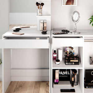 Vicco Tavolo da toeletta Bianco 60 cm con armadio