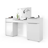 Vicco Tavolo da toeletta Bianco 190 cm con illuminazione a LED