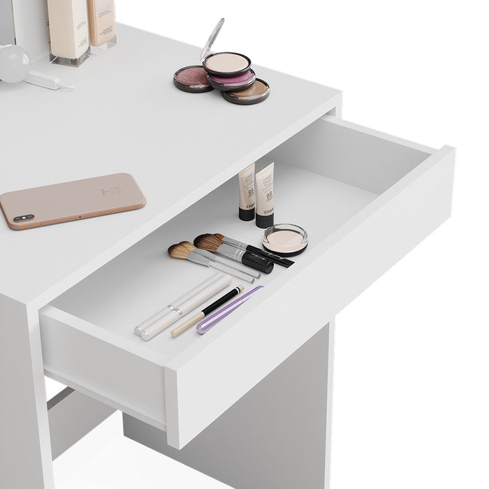 Vicco Tavolo da toeletta Bianco 60 cm con illuminazione LED e armadio