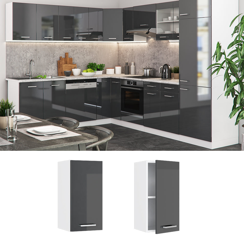 Vicco Pensile da cucina Antracite lucido 30 cm