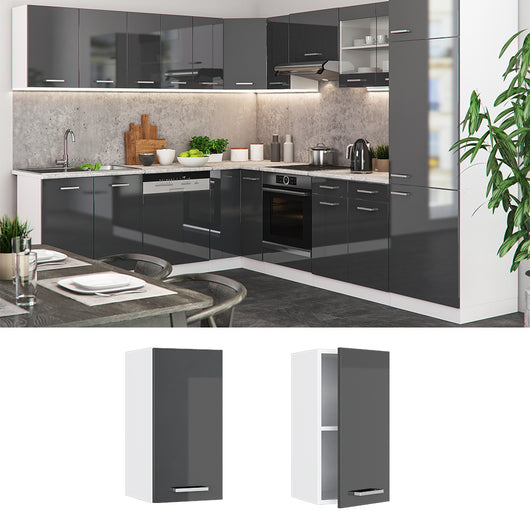 Vicco Pensile da cucina Antracite lucido 30 cm