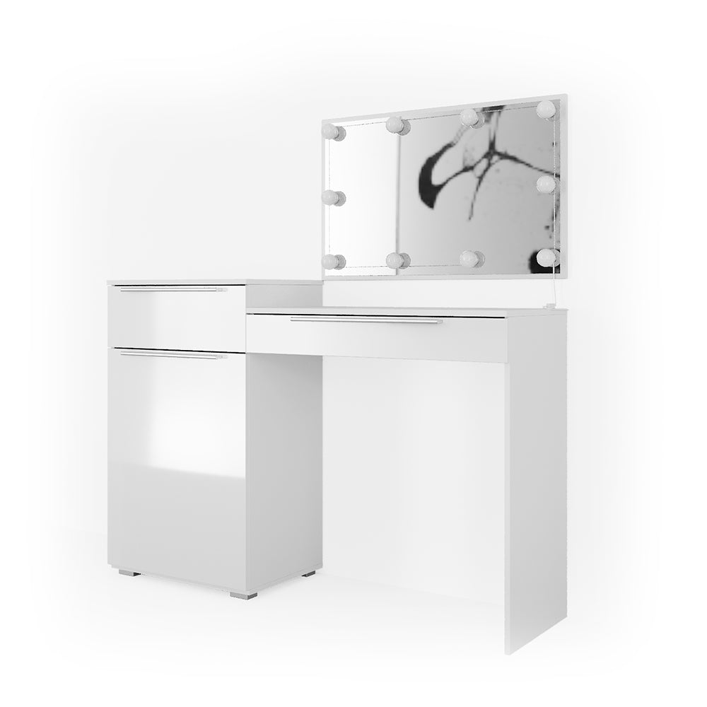 Vicco Tavolo da toeletta Bianco 135 cm con illuminazione a LED