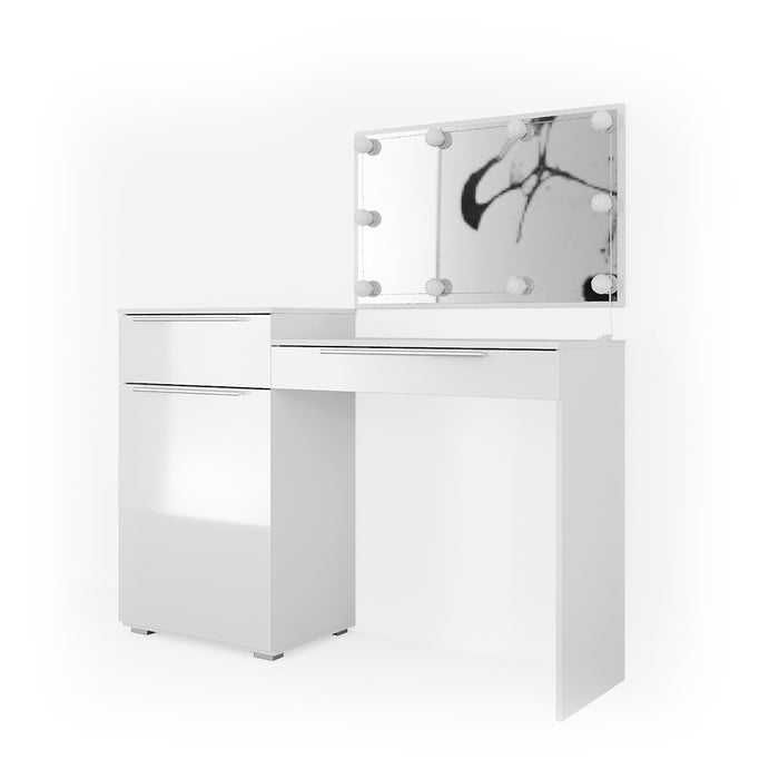 Vicco Tavolo da toeletta Bianco 135 cm con illuminazione a LED