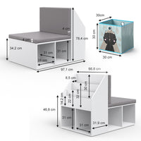 Vicco Libreria bambini Grigio 97.1 x 78.4 cm con 6 scatole pieghevoli opt.2