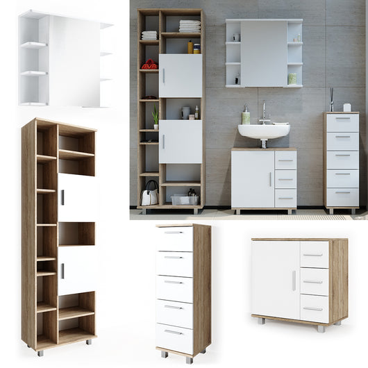 Vicco Set mobili bagno Sonoma 4 parti