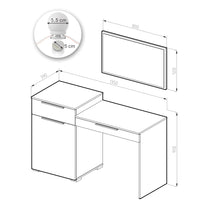 Vicco Tavolo da toeletta Bianco 135 cm con illuminazione a LED