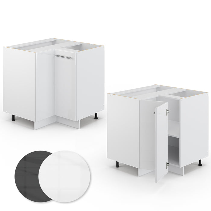Vicco Mobile ad angolo cucina Bianco lucido 80.5 cm , PL Rovere
