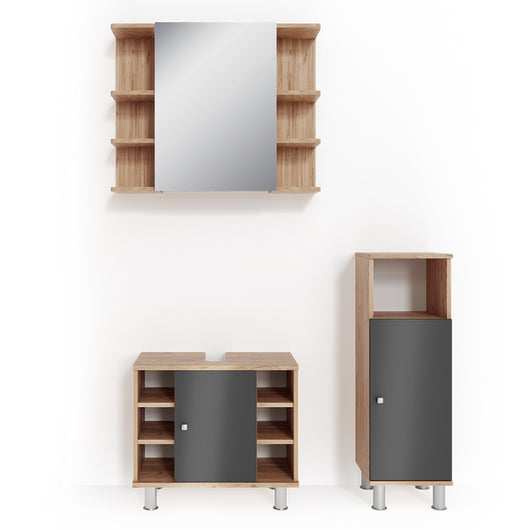 Vicco Set mobili bagno Rovere 3 parti