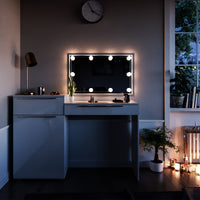 Vicco Tavolo da toeletta Bianco 135 cm con illuminazione a LED