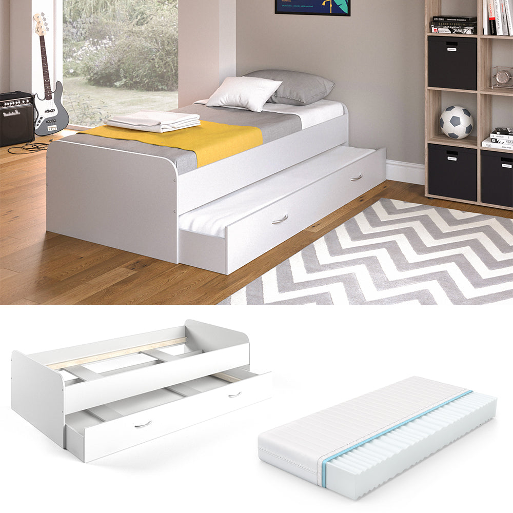 Vitalispa Letto per bambini Bianco 90x200 cm con materasso