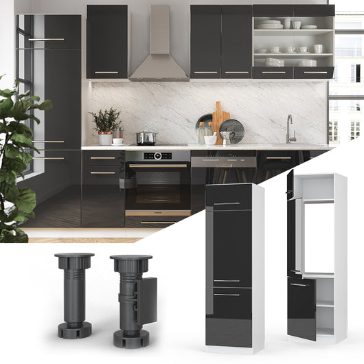 Vicco Armadio frigorifero Antracite lucido 60 cm