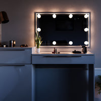 Vicco Tavolo da toeletta Bianco 135 cm con illuminazione a LED