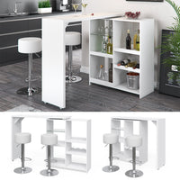 Vicco Tavolo bar con sgabelli Bianco 138 x 39 cm con 2 sgabelli da bar