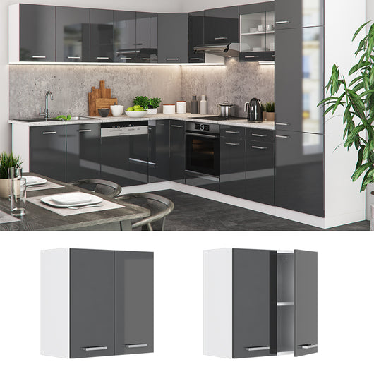 Vicco Pensile da cucina Antracite lucido 60 cm