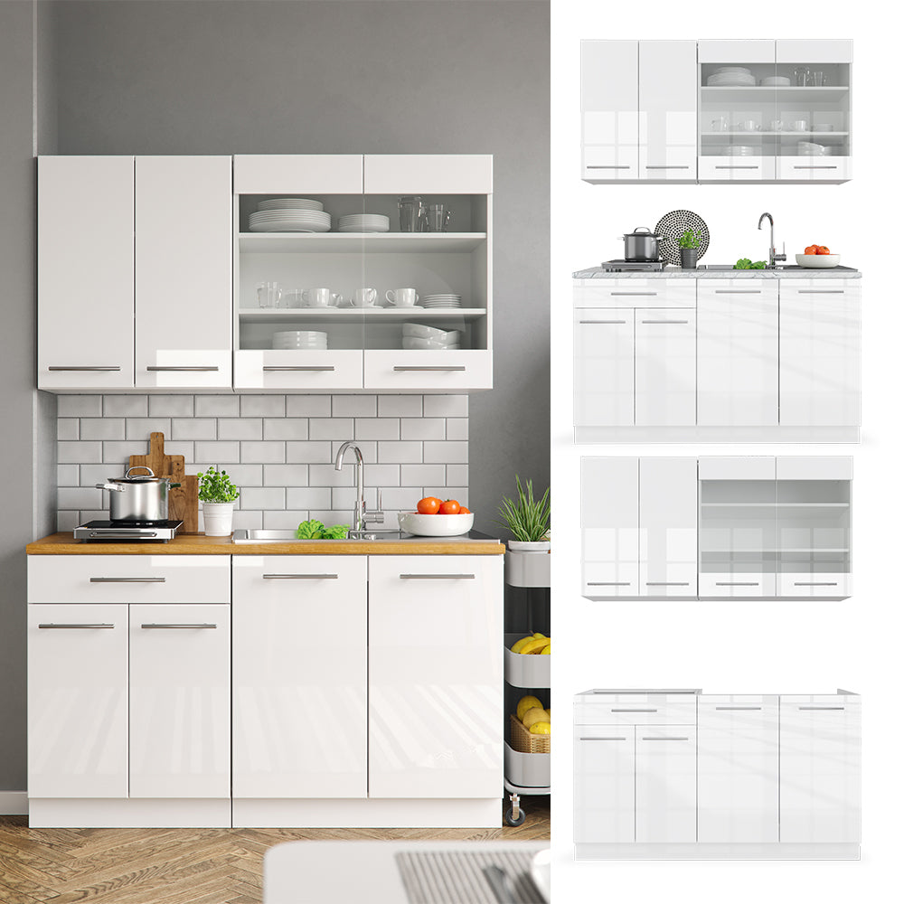 Vicco Cucina completa Bianco 140 cm senza piano di lavoro