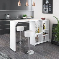 Vicco Tavolo bar con sgabelli Bianco 138 x 39 cm con 2 sgabelli da bar