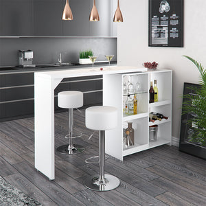 Vicco Tavolo bar con sgabelli Bianco 138 x 39 cm con 2 sgabelli da bar