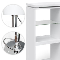 Vicco Tavolo bar con sgabelli Bianco 138 x 39 cm con 2 sgabelli da bar