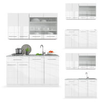Vicco Cucina completa Bianco lucido/bianco 140 cm , PL Antracite