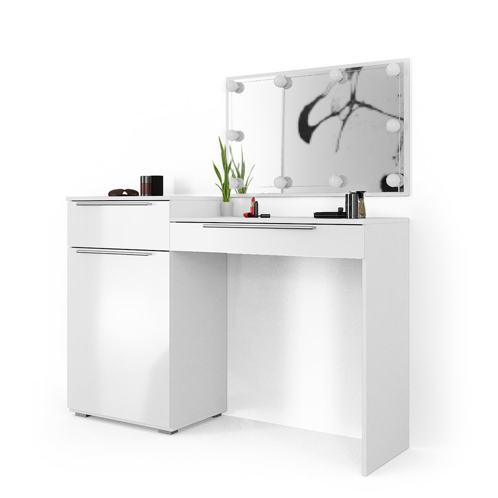 Vicco Tavolo da toeletta Bianco 135 cm con illuminazione a LED