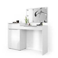 Vicco Tavolo da toeletta Bianco 135 cm con illuminazione a LED