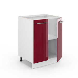 Vicco Mobiletto bagno Rosso bordeaux lucido 60 x 82 cm senza piano di lavoro