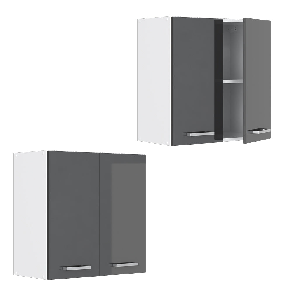 Vicco Pensile universale Antracite lucido 60 x 60 cm con porte