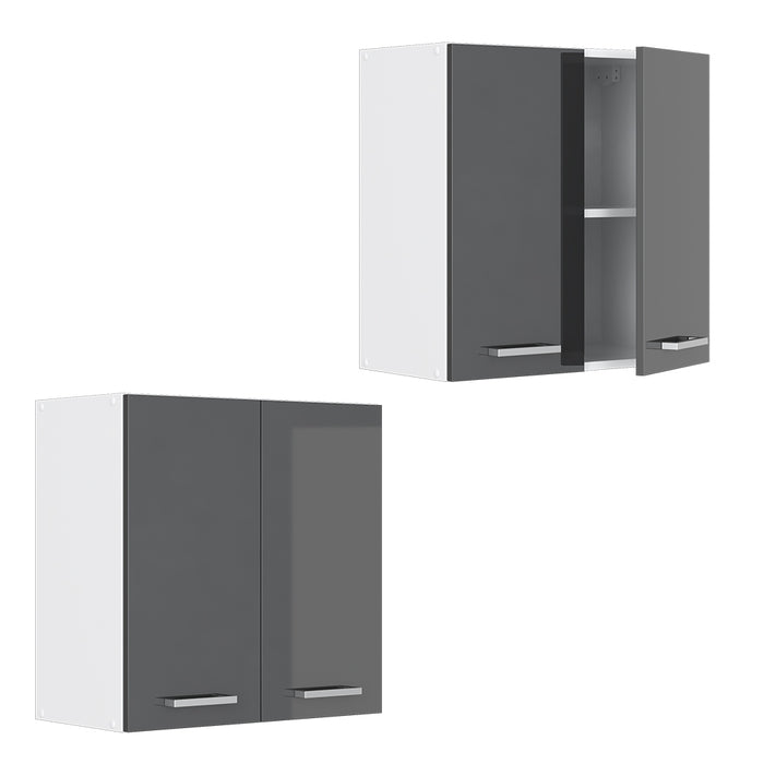 Vicco Pensile universale Antracite lucido 60 x 60 cm con porte