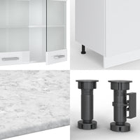 Vicco Cucina componibile Bianco 300 cm con armadio alto, senza piano di lavoro