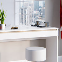 Vicco Tavolo da toeletta Bianco 120 cm con illuminazione LED e sgabello