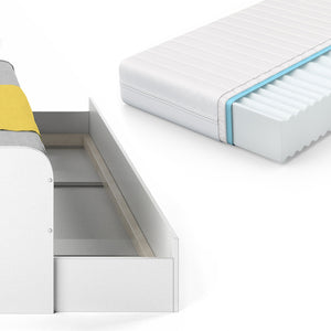 Vitalispa Letto per bambini Bianco 90x200 cm con materasso