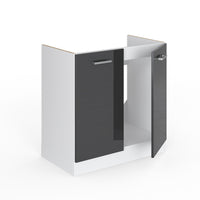 Vicco Mobile lavello cucina Antracite lucido 80 cm , PL Rovere