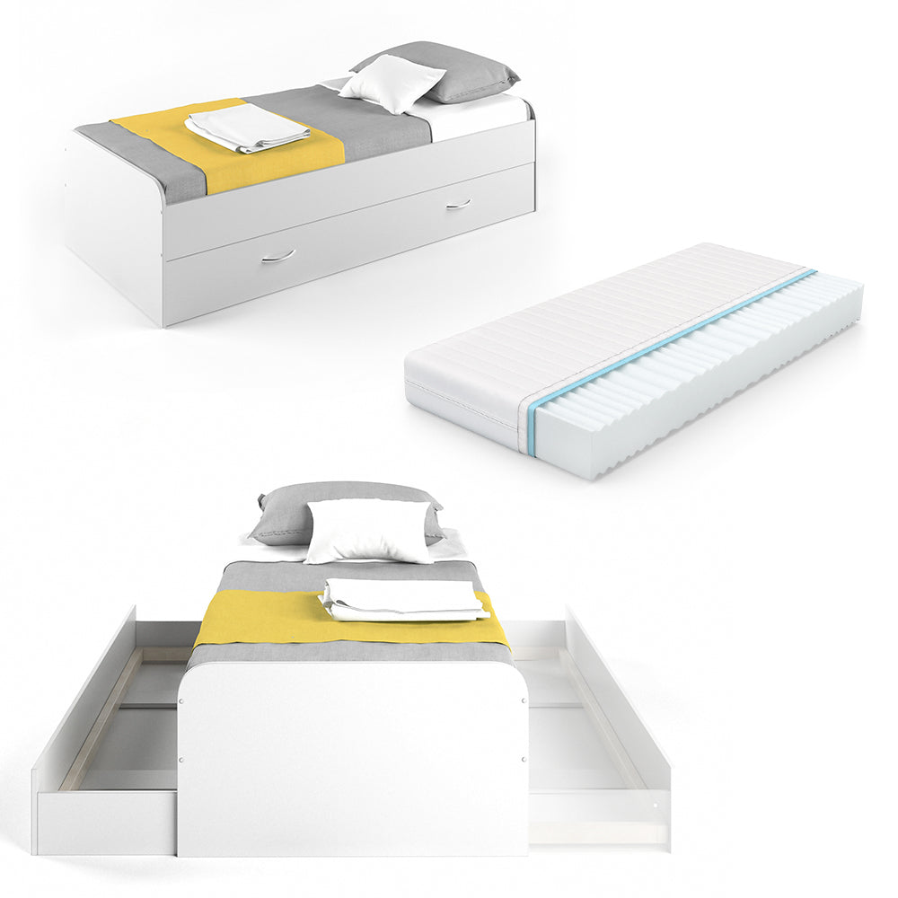 Vitalispa Letto per bambini Bianco 90x200 cm con materasso