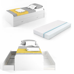 Vitalispa Letto per bambini Bianco 90x200 cm con materasso