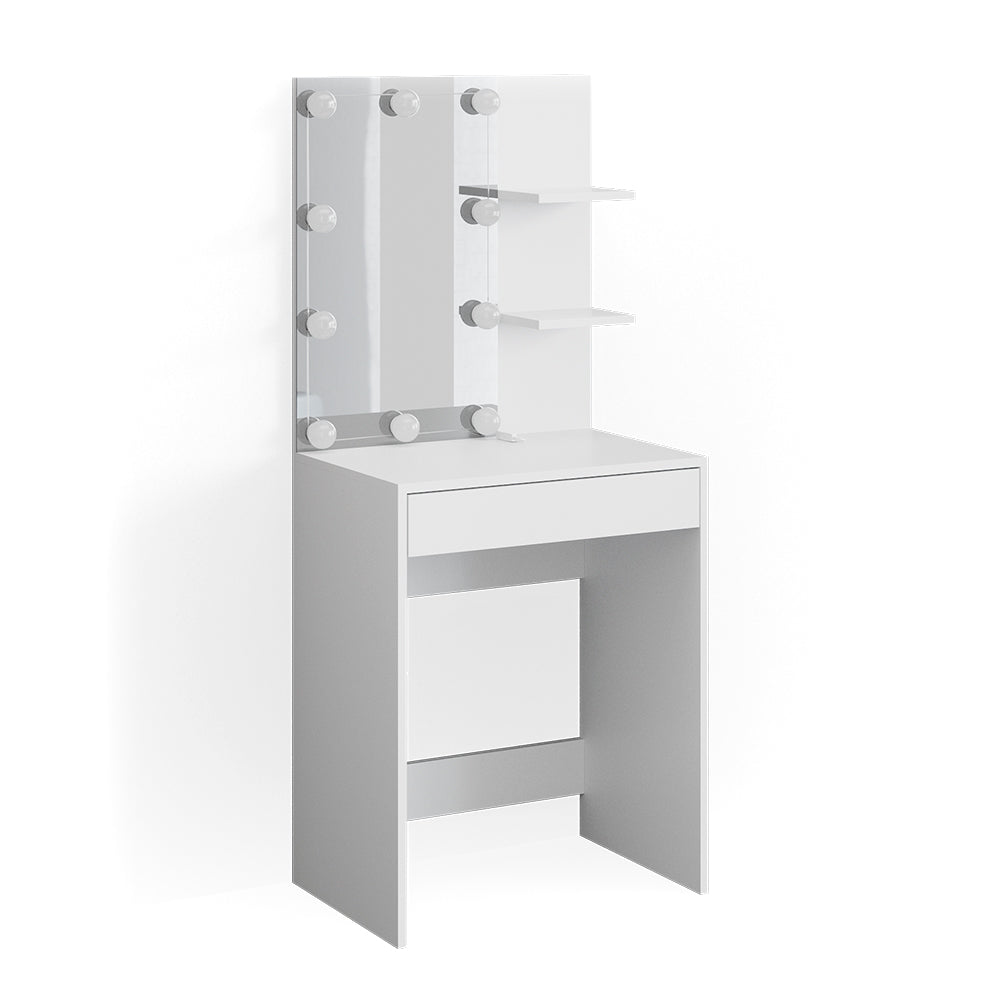 Vicco Tavolo da toeletta Bianco 60 cm con illuminazione a LED