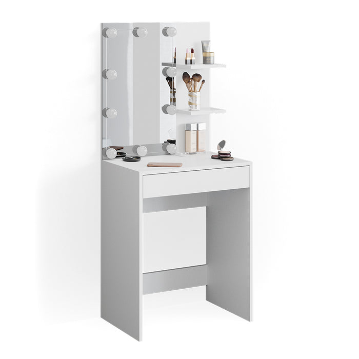 Vicco Tavolo da toeletta Bianco 60 cm con illuminazione a LED