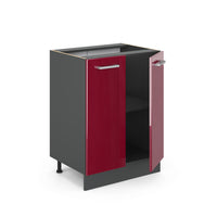Vicco Mobiletto base cucina Rosso lucido 60 cm , PL Antracite