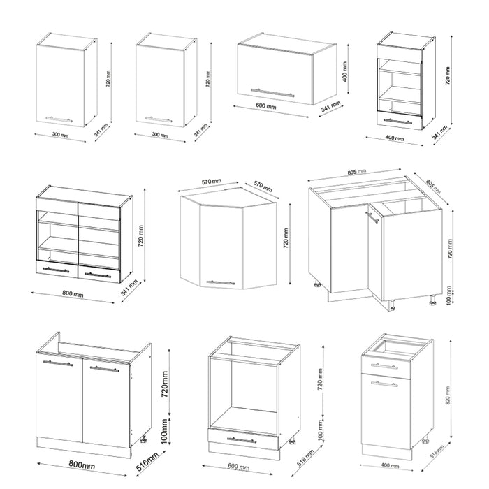 Vicco Cucina angolare completa Bianco casa di campagna/antracite 160 x 190 cm , PL Antracite