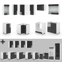 Vicco Cucina angolare completa Antracite lucido/bianco 160 x 190 cm , PL Rovere