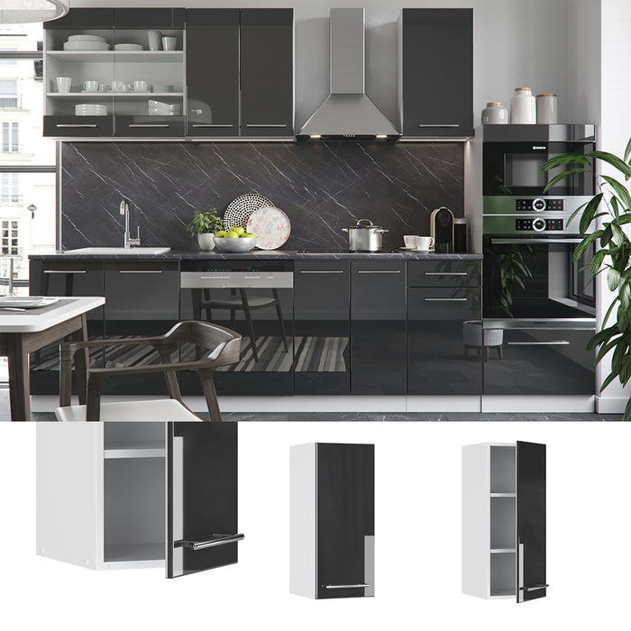 Vicco Pensile da cucina Antracite lucido 30 cm