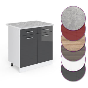 Vicco Mobiletto base per cucina Antracite lucido 80 cm , PL Marmo