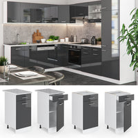 Vicco Mobiletto base per cucina Antracite lucido 40 cm , PL Rovere