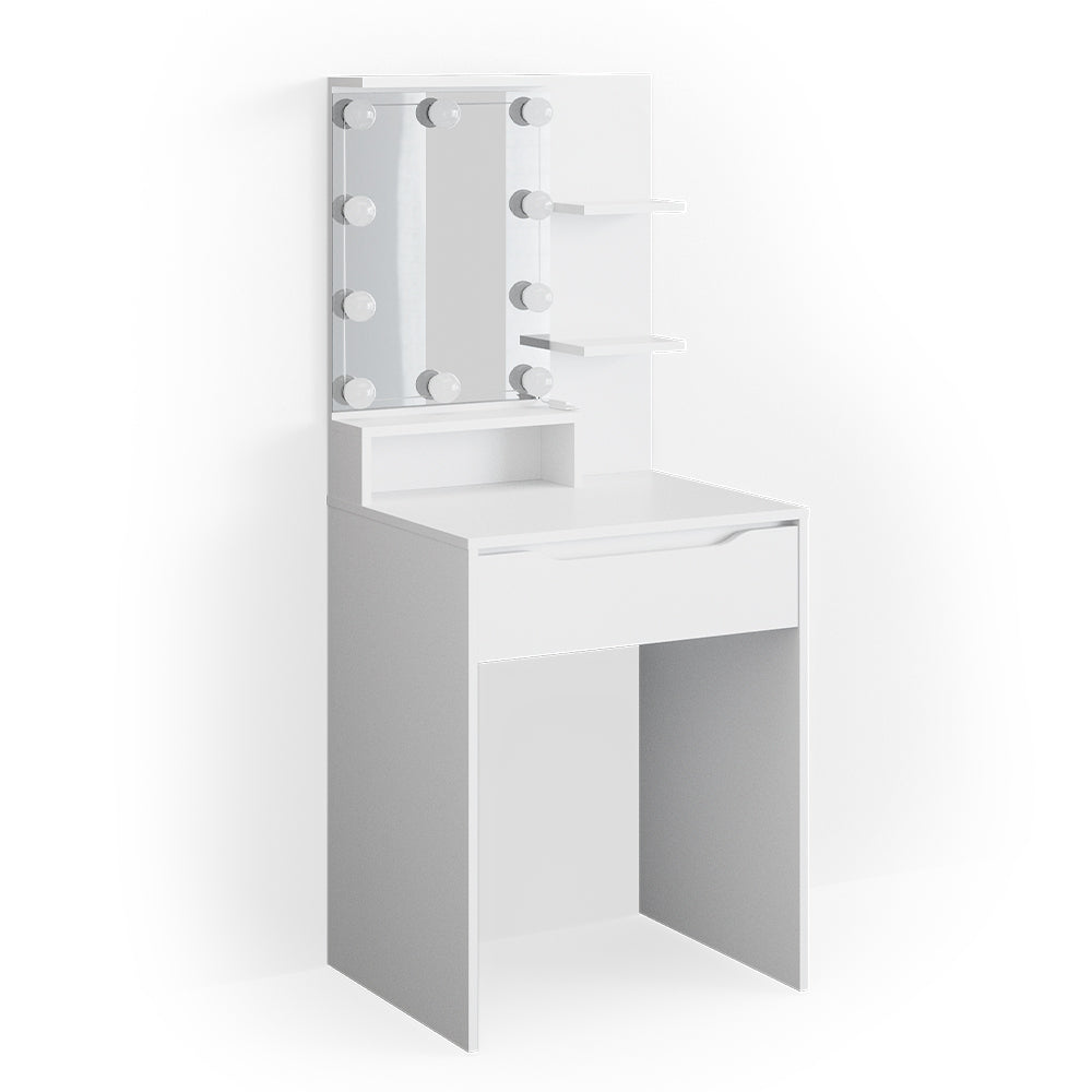 Vicco Tavolo da toeletta Bianco 60 cm con illuminazione a LED