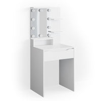 Vicco Tavolo da toeletta Bianco 60 cm con illuminazione a LED