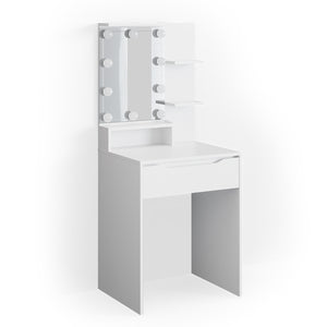 Vicco Tavolo da toeletta Bianco 60 cm con illuminazione a LED