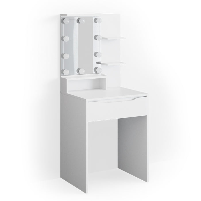 Vicco Tavolo da toeletta Bianco 60 cm con illuminazione a LED