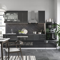 Vicco Cucina componibile Antracite 300 cm con armadio alto, senza piano di lavoro
