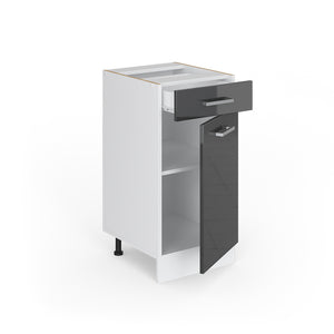 Vicco Mobiletto base per cucina Antracite lucido 40 cm , PL Rovere
